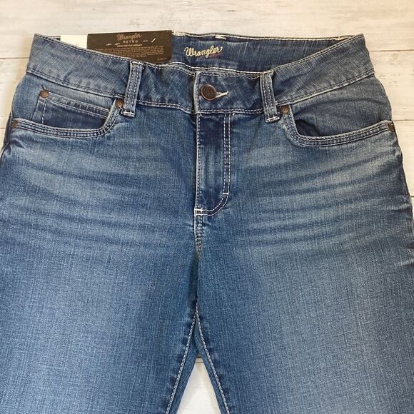 Wrangler Retro Women's Mid-Rise Denim Flare Leg Jeans Pants Size 9 X 32 - Picture 4 of 8